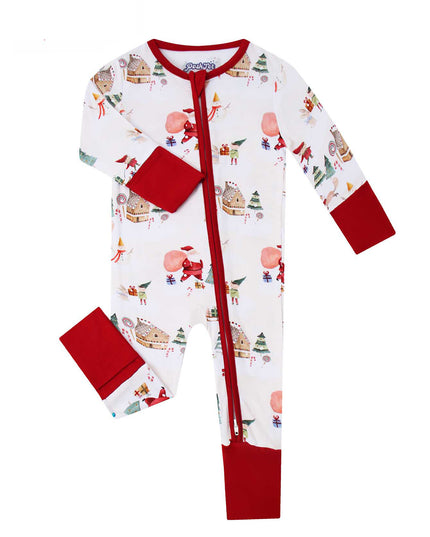 PoshTOT Santa Claus Bamboo Baby Convertible Zippy Romper