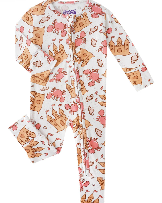 PoshTOT Crab Bamboo Baby Convertible Zippy Romper