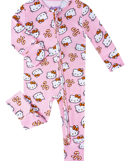 PoshTOT Sanrio Hello Kitty Pink Bamboo Baby Convertible Zippy Romper