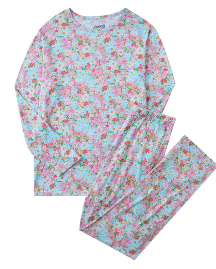 PoshTOT Baby's Breath Bamboo Adult Two-Piece Long Sleeve Pajama Set