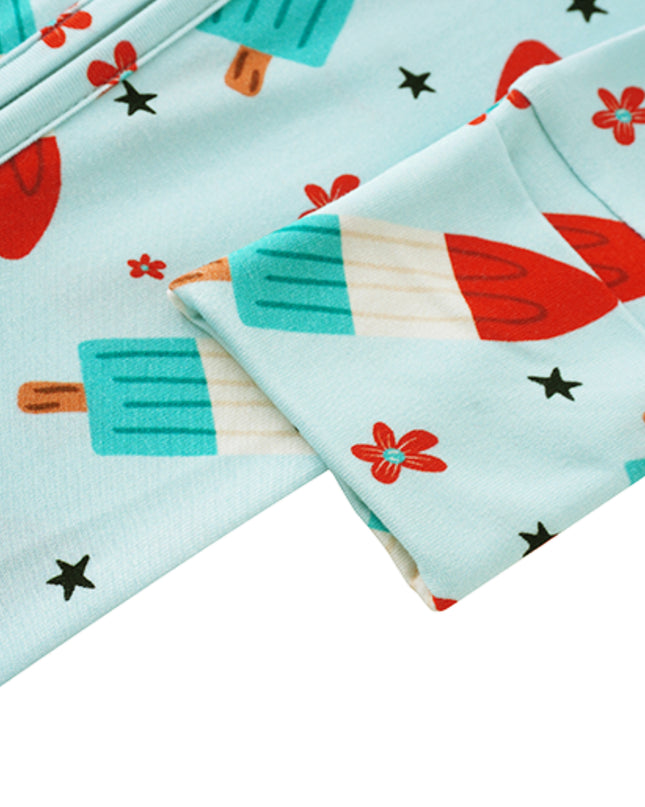 PoshTOT Neapolitan Ice Cream Bamboo Baby Convertible Zippy Romper