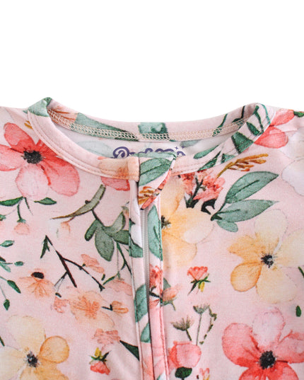 PoshTOT Small Floral Prints Bamboo Baby Convertible Zippy Romper