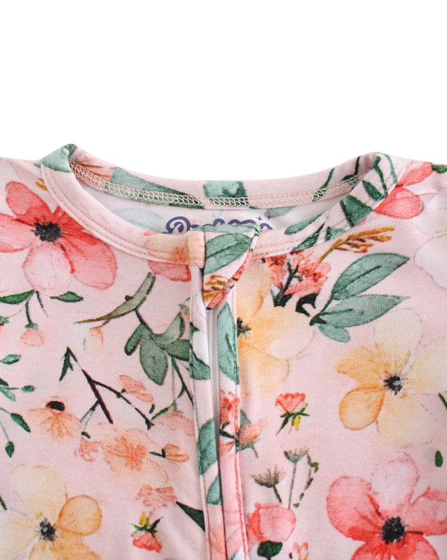 PoshTOT Small Floral Prints Bamboo Baby Convertible Zippy Romper