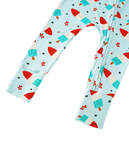 PoshTOT Neapolitan Ice Cream Bamboo Baby Convertible Zippy Romper