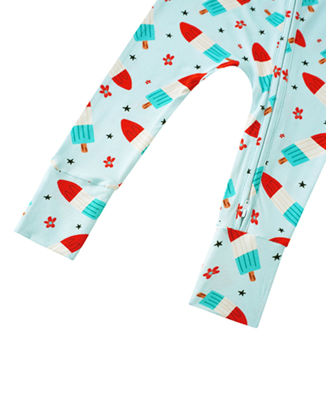 PoshTOT Neapolitan Ice Cream Bamboo Baby Convertible Zippy Romper