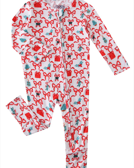 PoshTOT Christmas Gift Baby Bamboo Convertible Zippy Romper