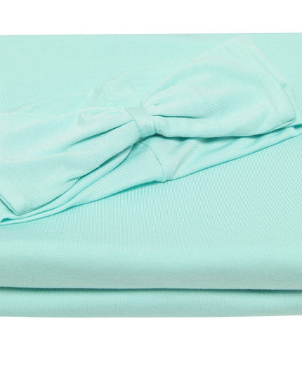 PoshTOT Green Swaddle With Headband Set