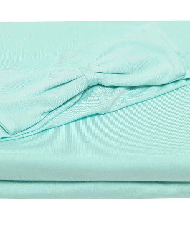 PoshTOT Green Swaddle With Headband Set