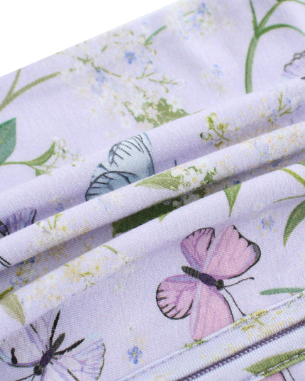 PoshTOT Purple Butterfly Bamboo Baby Shorty Zippy Romper
