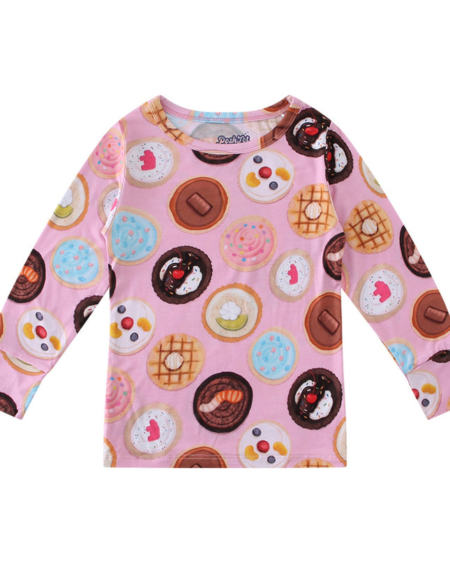 PoshTOT Pink Cookie Print 2 Piece PJ Set