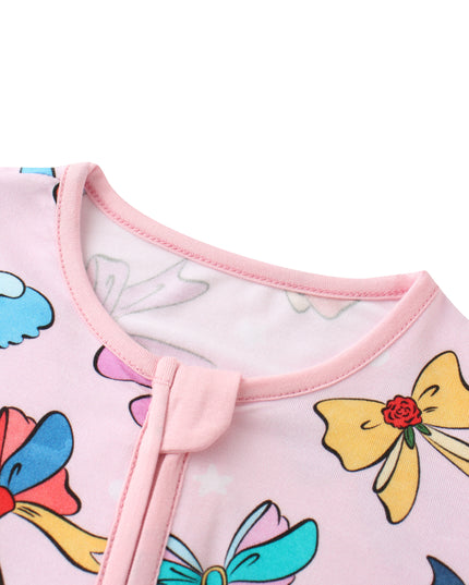 PoshTOT Bow Bamboo Baby Convertible Zippy Romper
