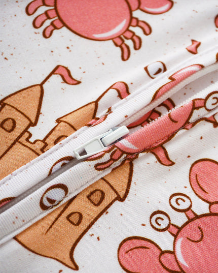 PoshTOT Crab Bamboo Baby Convertible Zippy Romper