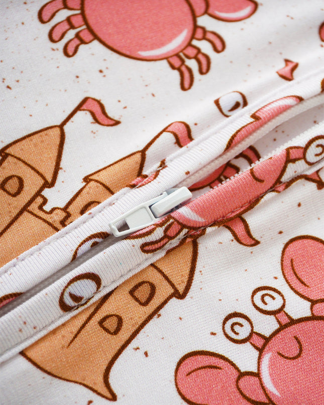 PoshTOT Crab Bamboo Baby Convertible Zippy Romper