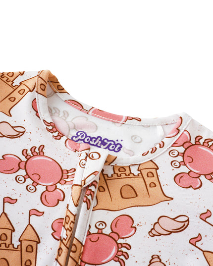 PoshTOT Crab Bamboo Baby Convertible Zippy Romper