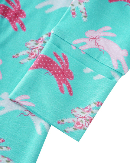 PoshTOT Little Flower Rabbit Bamboo Baby Convertible Zippy Romper