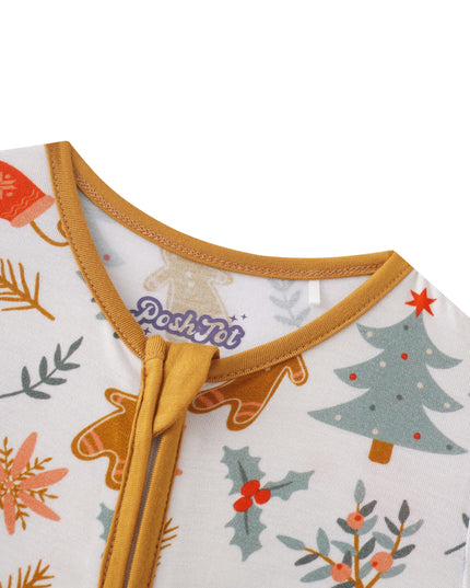 PoshTOT Snowfield Bamboo Baby Convertible Zippy Romper