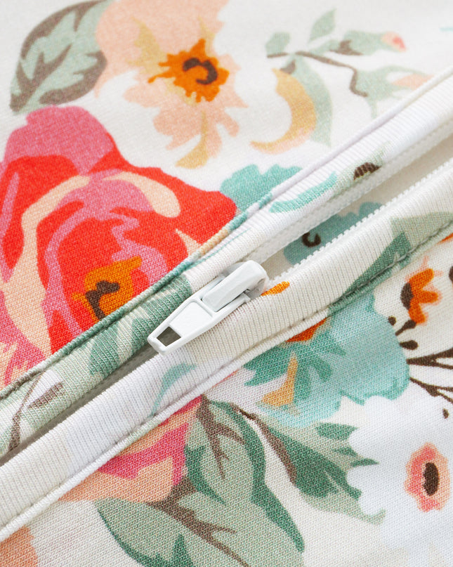 PoshTOT Retro Small Flowers Bamboo Baby Convertible Zippy Romper