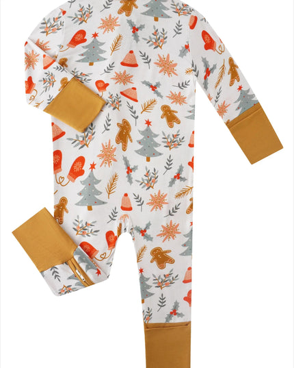 PoshTOT Snowfield Bamboo Baby Convertible Zippy Romper