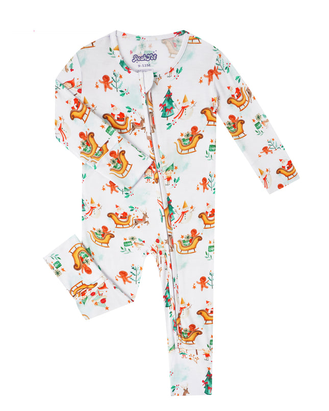 PoshTOT Snowman Bamboo Baby Convertible Zippy Romper