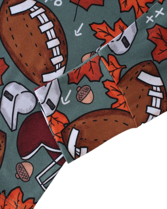 PoshTOT Fall Football 2 Piece PJ Set
