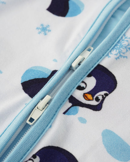 PoshTOT Snowman Penguin Bamboo Baby Convertible Zippy Romper