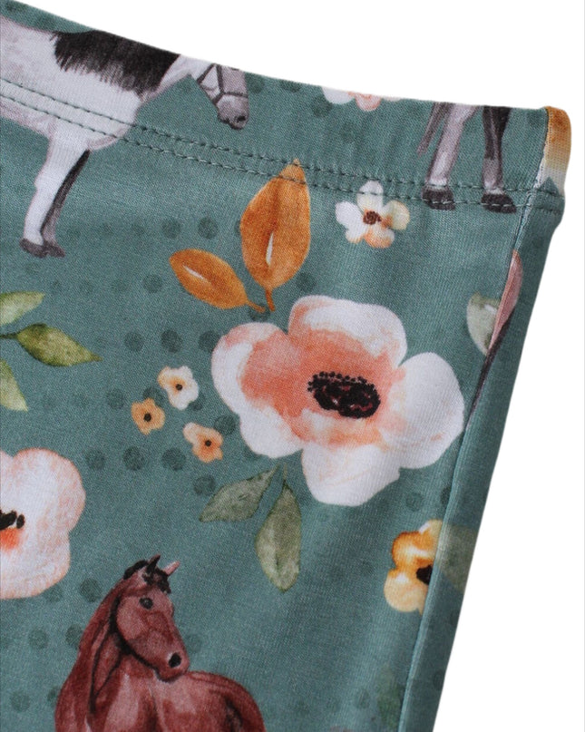 PoshTOT Forest Green Mustang 2 Piece PJ Set