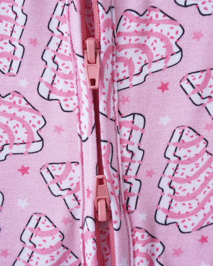 PoshTOT Pink Santa Hat Bamboo Baby Convertible Zippy Romper
