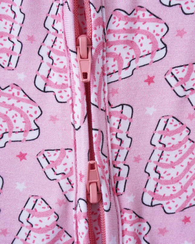 PoshTOT Pink Santa Hat Bamboo Baby Convertible Zippy Romper