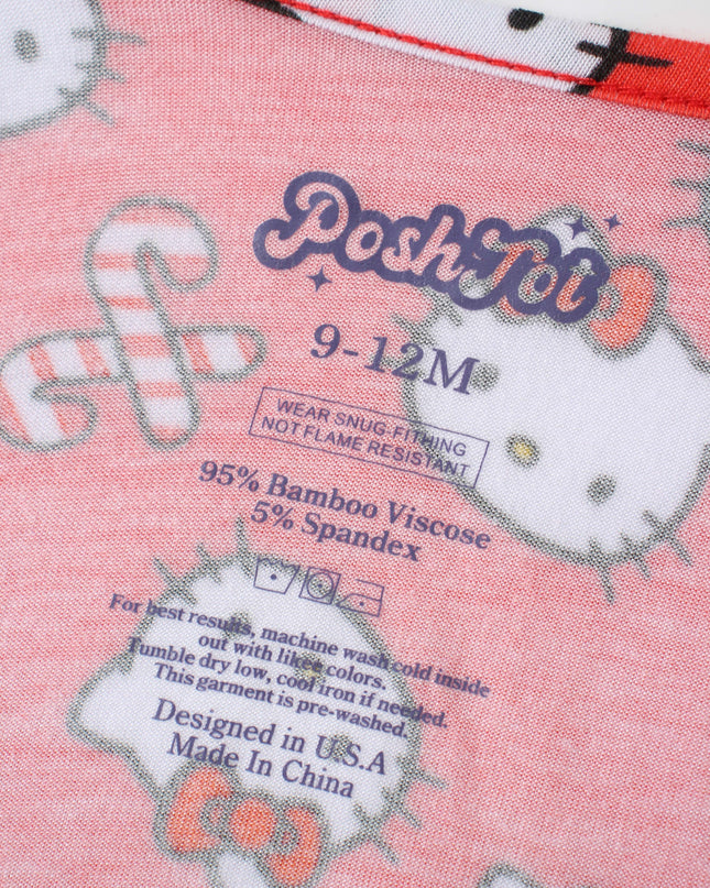 PoshTOT Sanrio Hello Kitty Red Bamboo Baby Convertible Zippy Romper