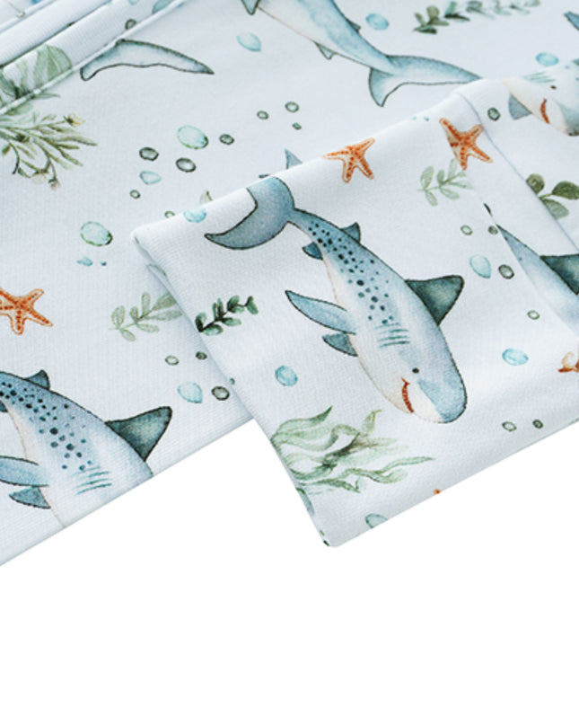 PoshTOT Shark Bamboo Baby Convertible Zippy Romper