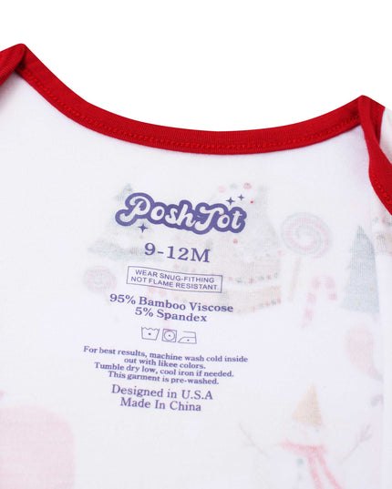 PoshTOT Santa Claus Bamboo Baby Convertible Zippy Romper