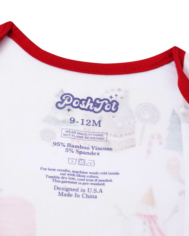 PoshTOT Santa Claus Bamboo Baby Convertible Zippy Romper