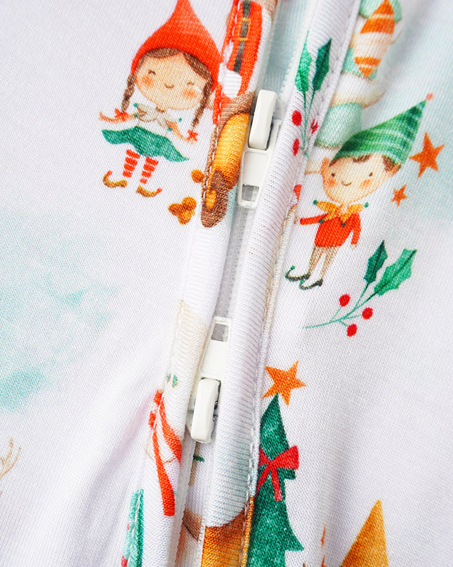 PoshTOT Snowman Bamboo Baby Convertible Zippy Romper