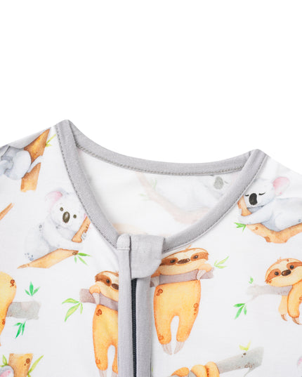 PoshTOT Sloth Bamboo Baby Shorty Zippy Romper