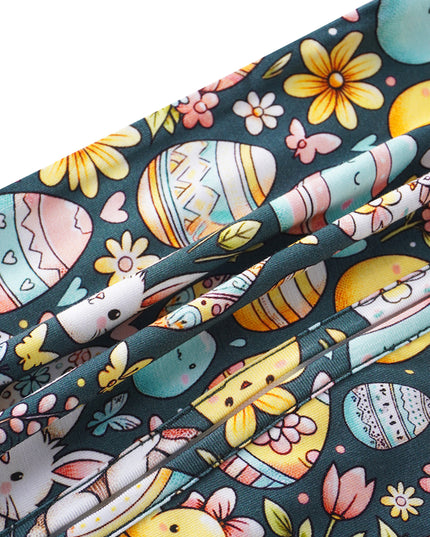 PoshTOT Easter Bunnies & Eggs Bamboo Baby Convertible Zippy Romper