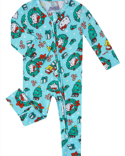 PoshTOT Sanrio Hello Kitty Wreath Bamboo Baby Convertible Zippy Romper