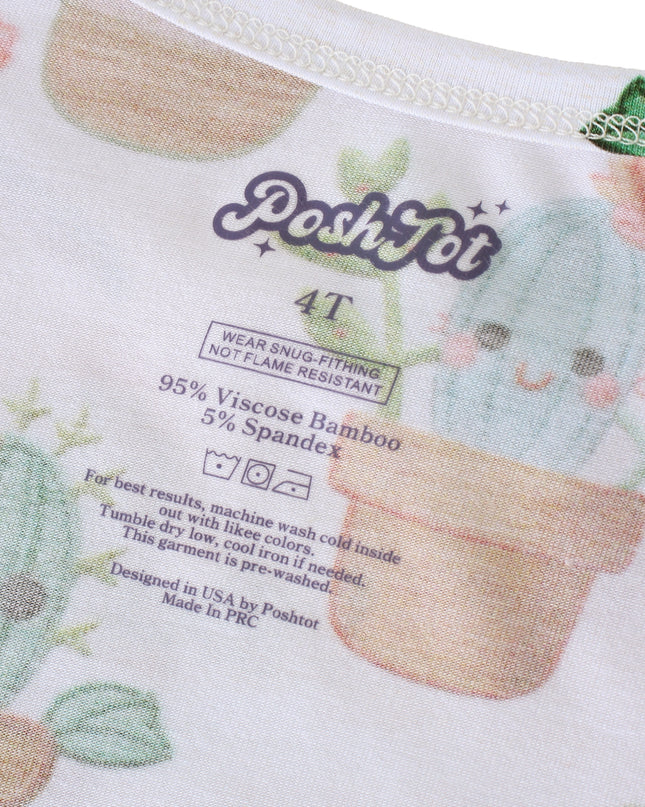 PoshTOT White Cactus Print 2 Piece PJ Set