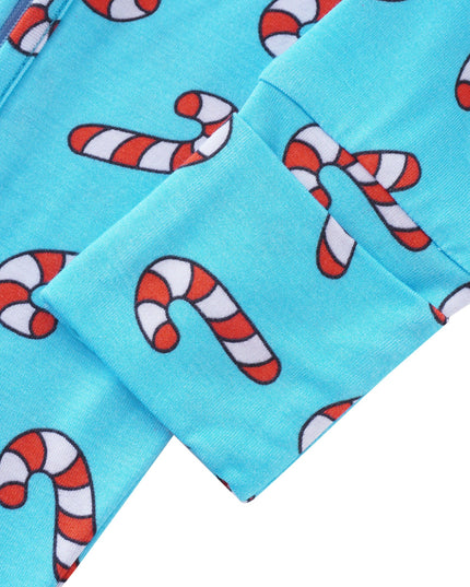 PoshTOT Candy Cane Bamboo Baby Convertible Zippy Romper