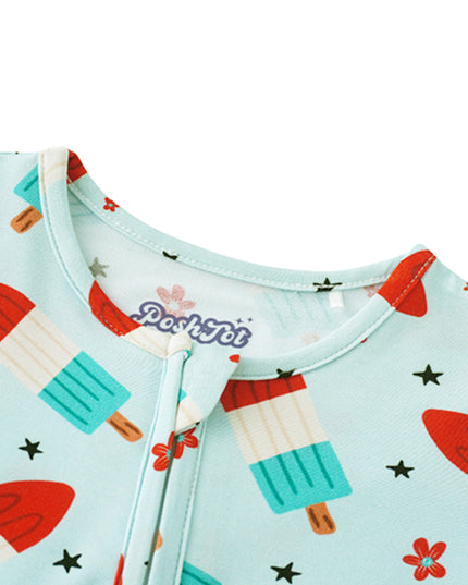 PoshTOT Neapolitan Ice Cream Bamboo Baby Convertible Zippy Romper
