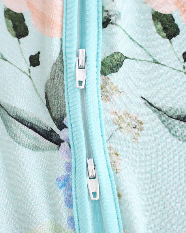 PoshTOT Hydrangea Bamboo Baby Convertible Zippy Romper