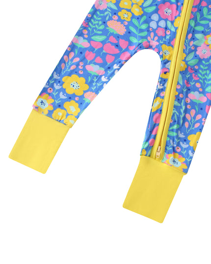 PoshTOT Blue Tulip Bamboo Baby Convertible Zippy Romper
