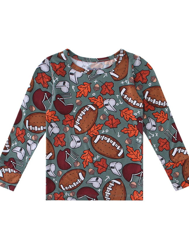 PoshTOT Fall Football 2 Piece PJ Set