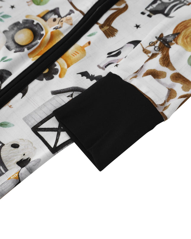 PoshTOT Halloween Farm Bamboo Baby Convertible Zippy Romper