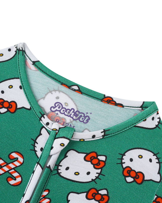 PoshTOT Sanrio Hello Kitty Green Bamboo Baby Convertible Zippy Romper