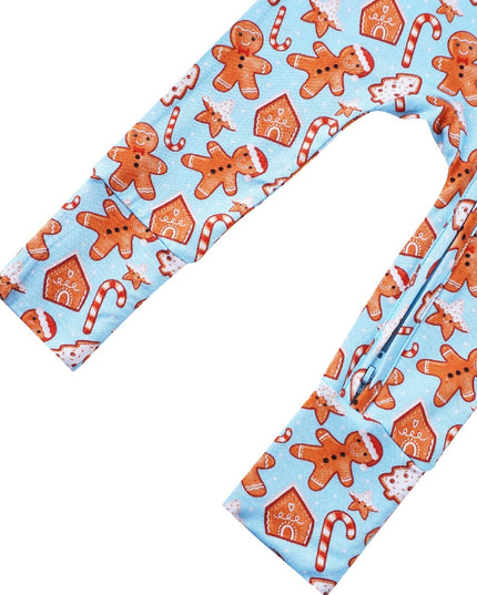 PoshTOT Gingerbread Cookie Bamboo Baby Convertible Zippy Romper