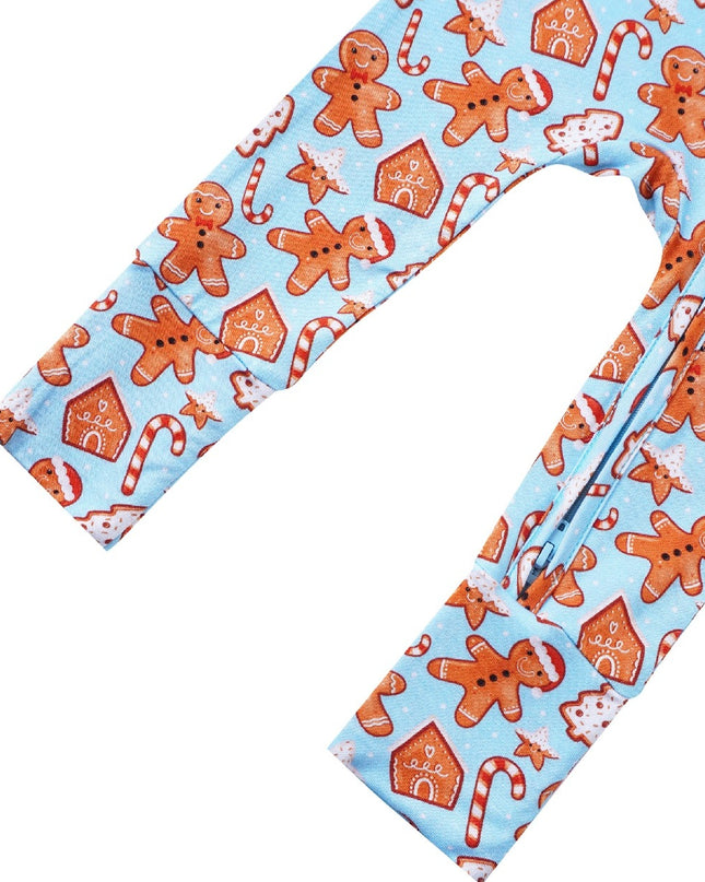 PoshTOT Gingerbread Cookie Bamboo Baby Convertible Zippy Romper