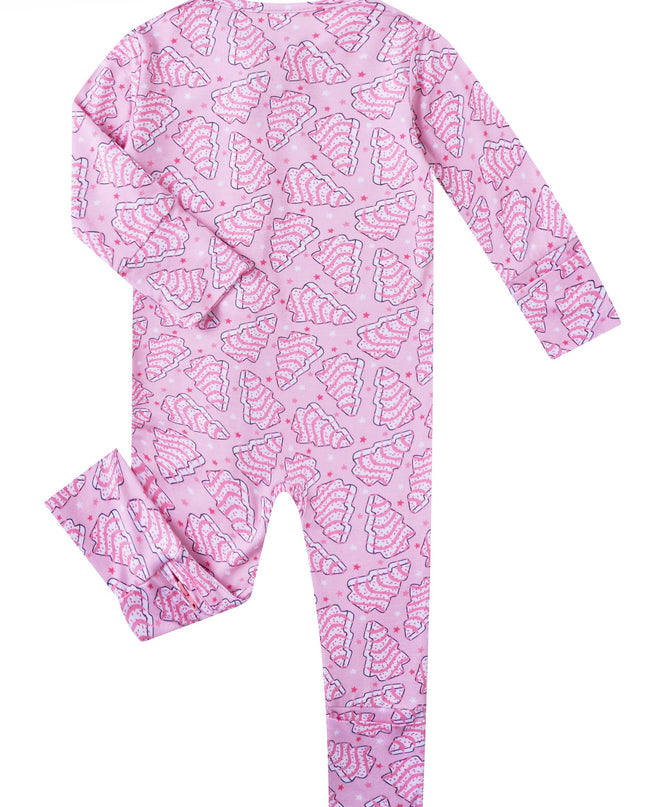 PoshTOT Pink Santa Hat Bamboo Baby Convertible Zippy Romper