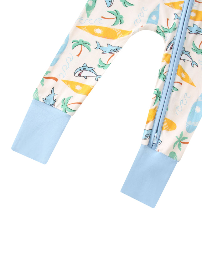 PoshTOT Beach Surfing Bamboo Baby Convertible Zippy Romper