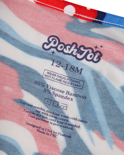 PoshTOT Americana Bamboo Baby Convertible Zippy Romper