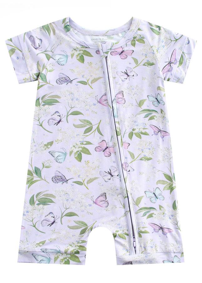 PoshTOT Butterfly Bamboo Baby Convertible Zippy Romper